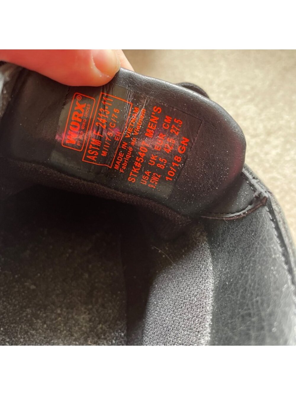 Worx Black Oil Proof Slip Resistant Work Boots Men's 9.5 2 Double Extra Wide - Picture 12 of 12